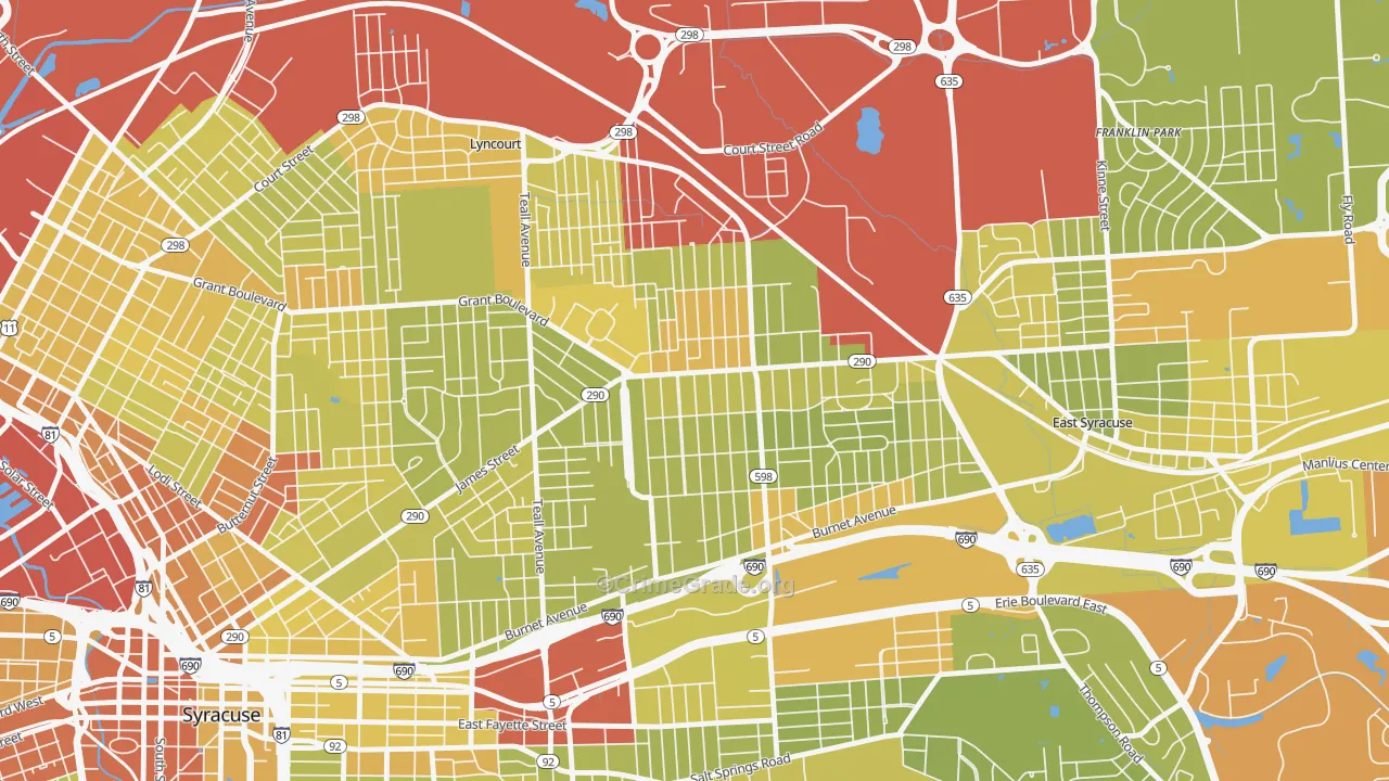 13206, NY Map of Vehicle Theft Rates