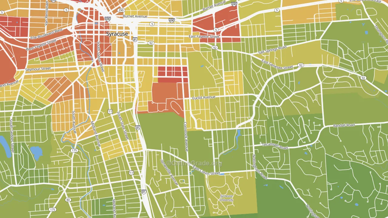 13210, NY Map of Vehicle Theft Rates