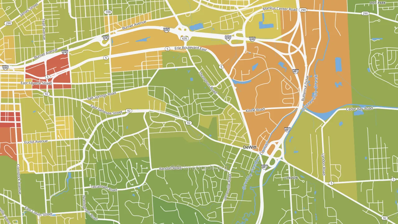 13214, NY Map of Vehicle Theft Rates