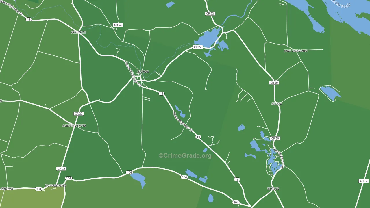 13302, NY Map of Vehicle Theft Rates