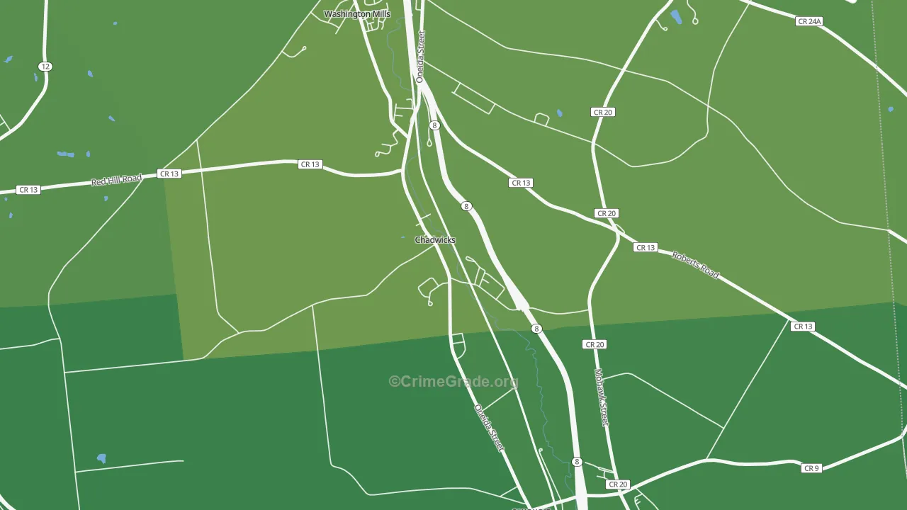 13319, NY Map of Vehicle Theft Rates