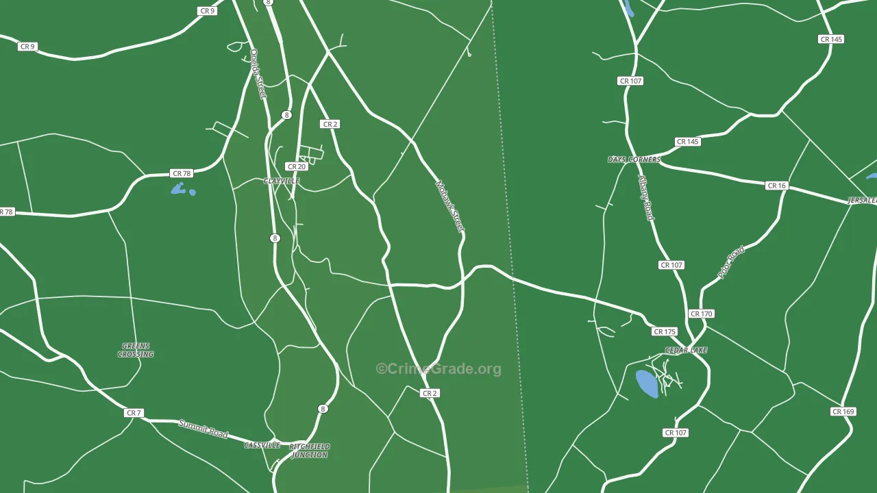 13322, NY Map of Vehicle Theft Rates