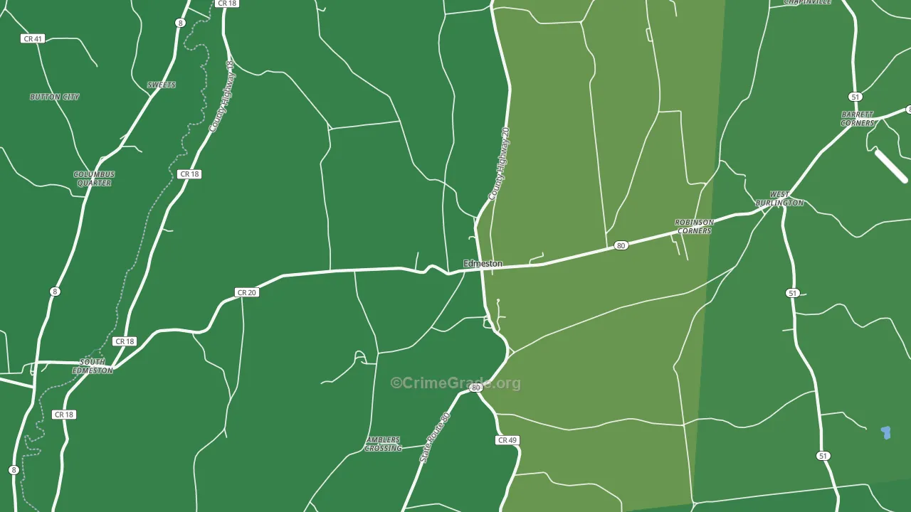 13335, NY Map of Vehicle Theft Rates