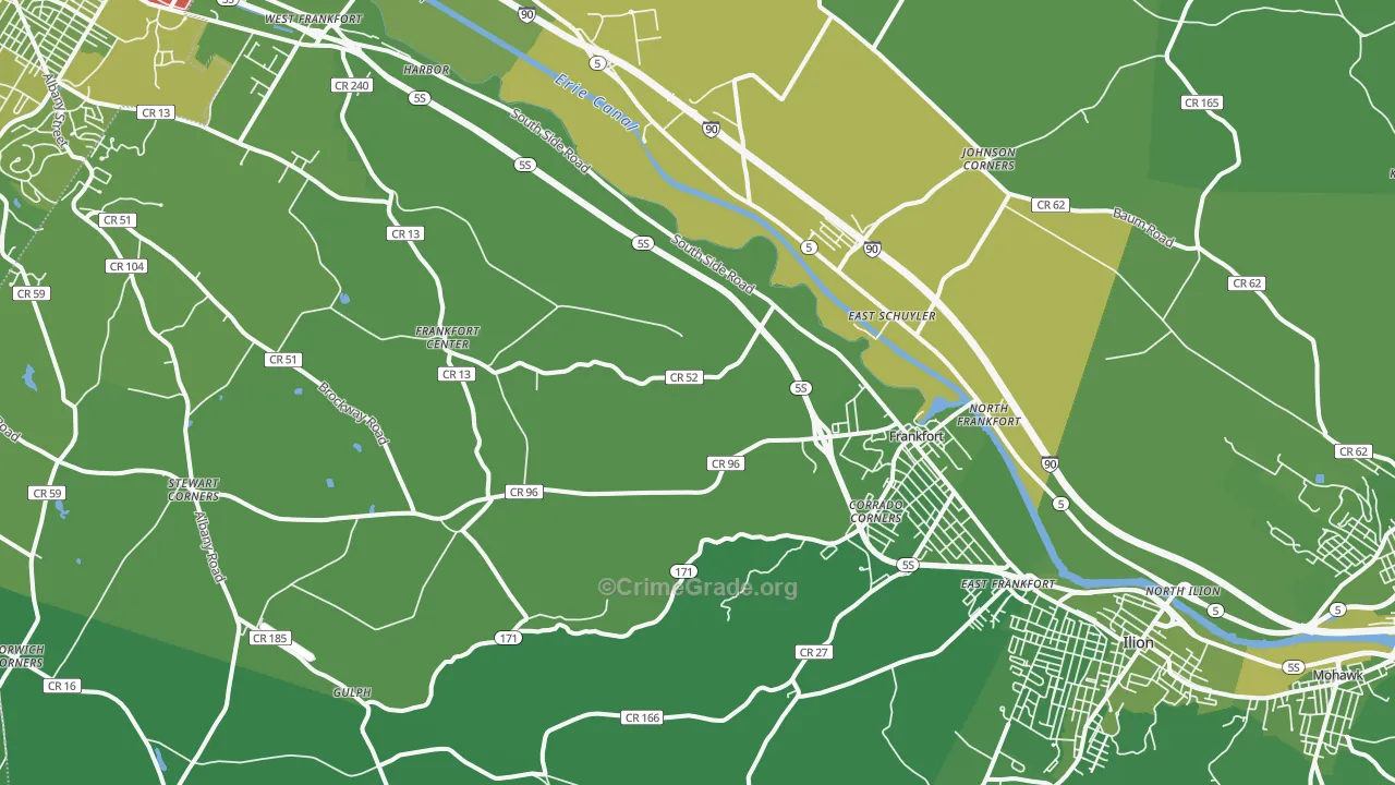 13340, NY Map of Vehicle Theft Rates