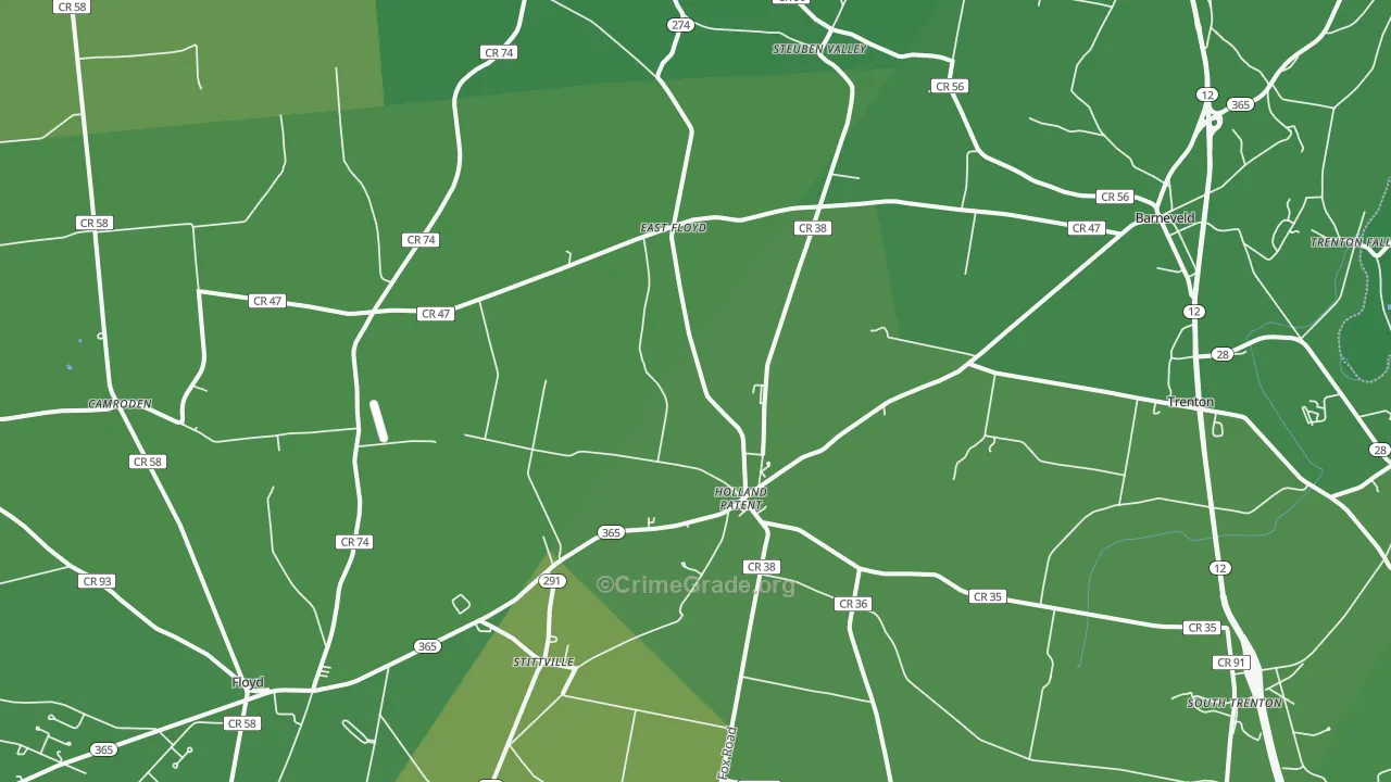 13354, NY Map of Vehicle Theft Rates