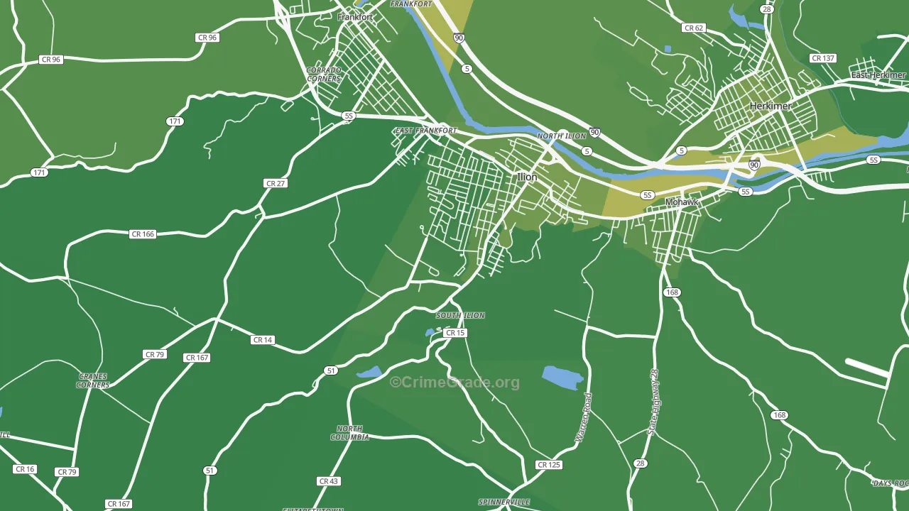 13357, NY Map of Vehicle Theft Rates
