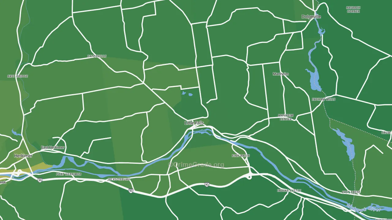 13365, NY Map of Vehicle Theft Rates