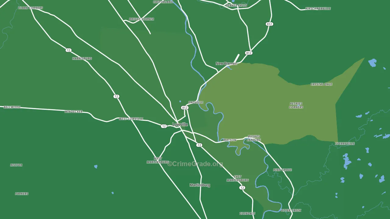 13367, NY Map of Vehicle Theft Rates