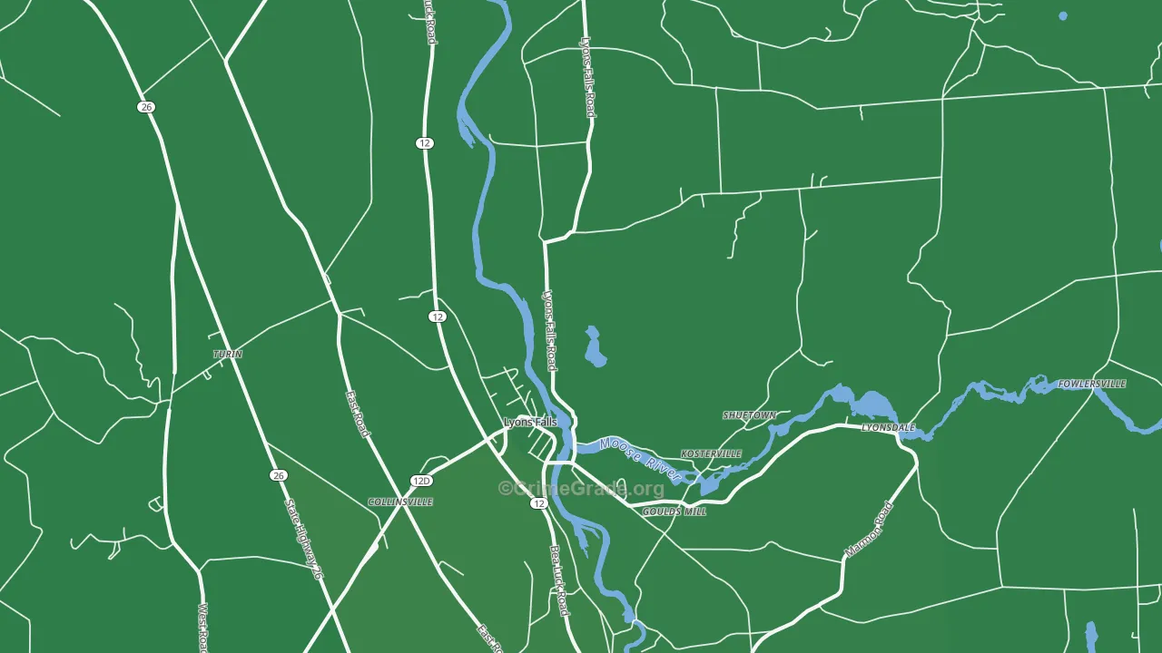 13368, NY Map of Vehicle Theft Rates