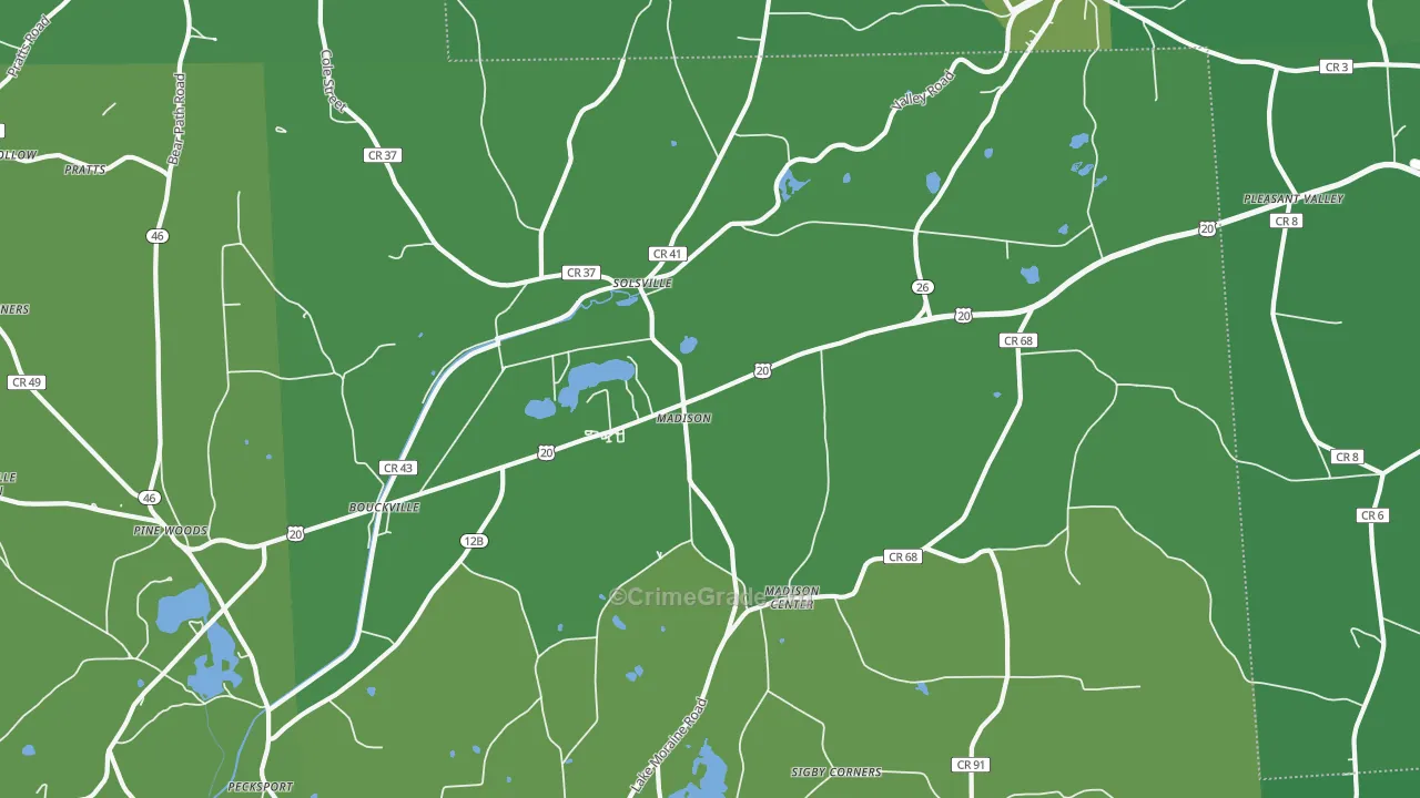 13402, NY Map of Vehicle Theft Rates