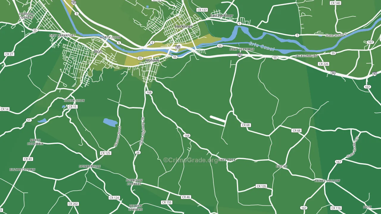 13407, NY Map of Vehicle Theft Rates