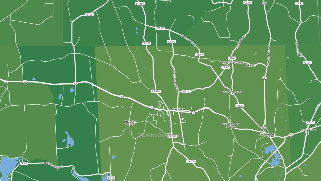 13408, NY Map of Vehicle Theft Rates