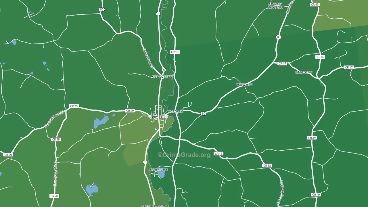 13411, NY Map of Vehicle Theft Rates