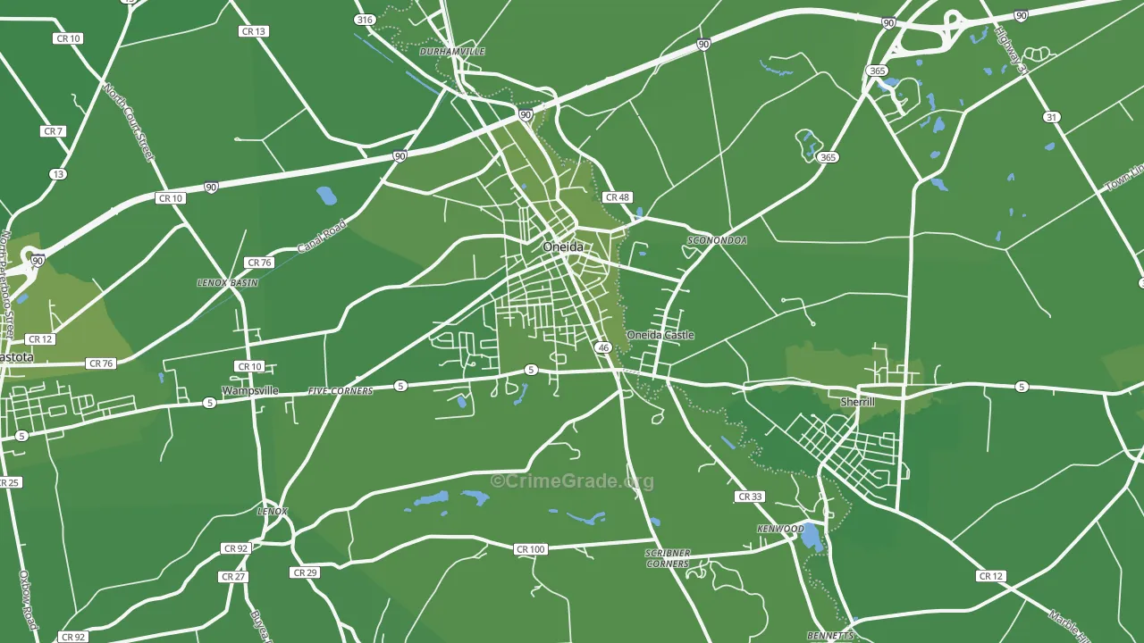 13421, NY Map of Vehicle Theft Rates