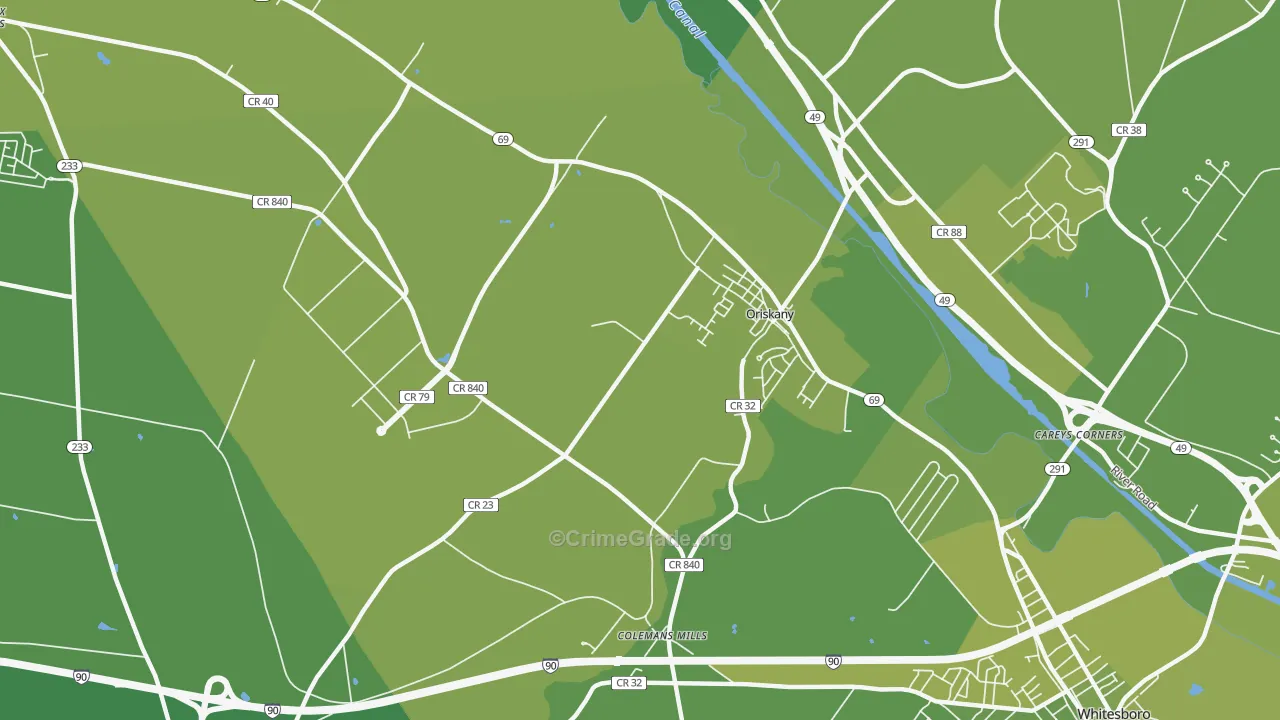 13424, NY Map of Vehicle Theft Rates