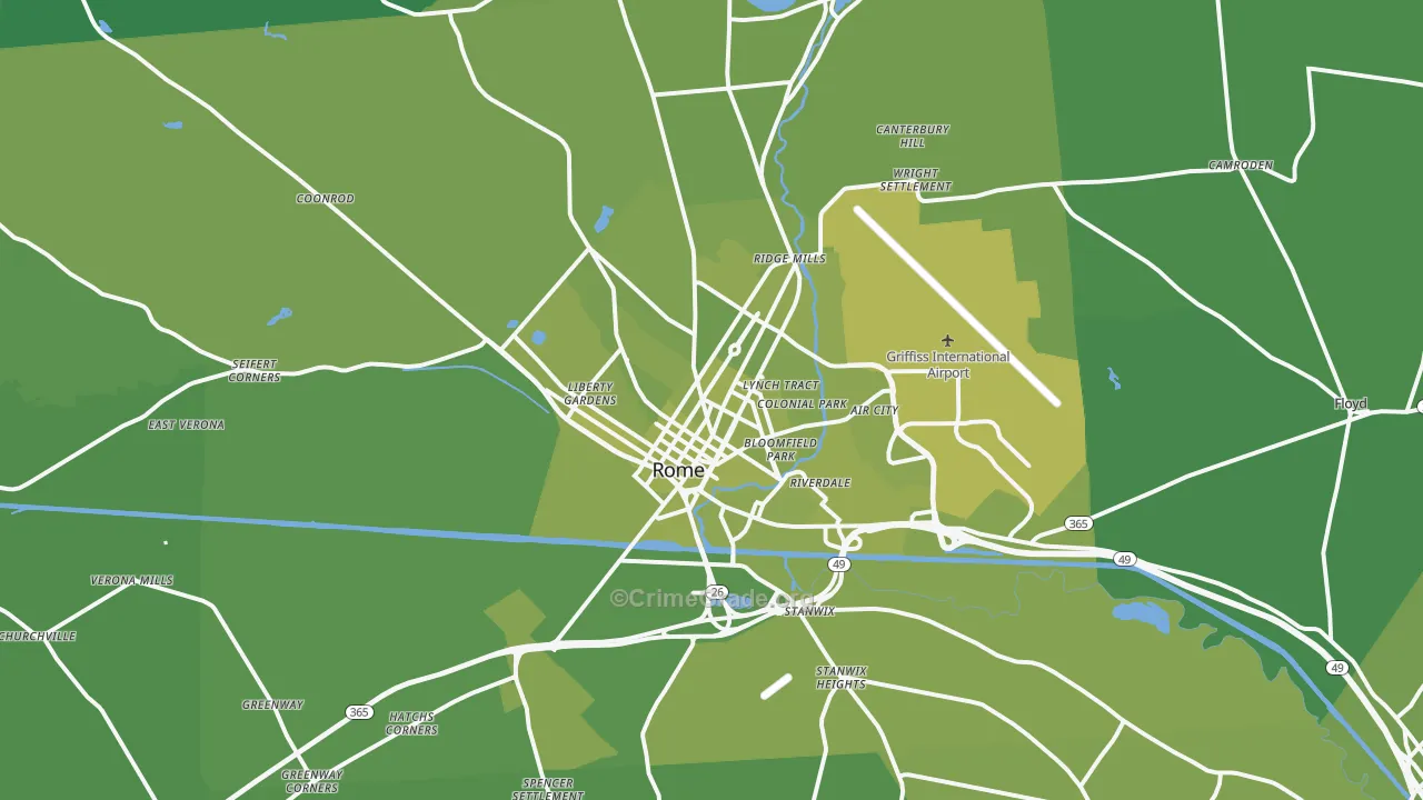 13440, NY Map of Vehicle Theft Rates