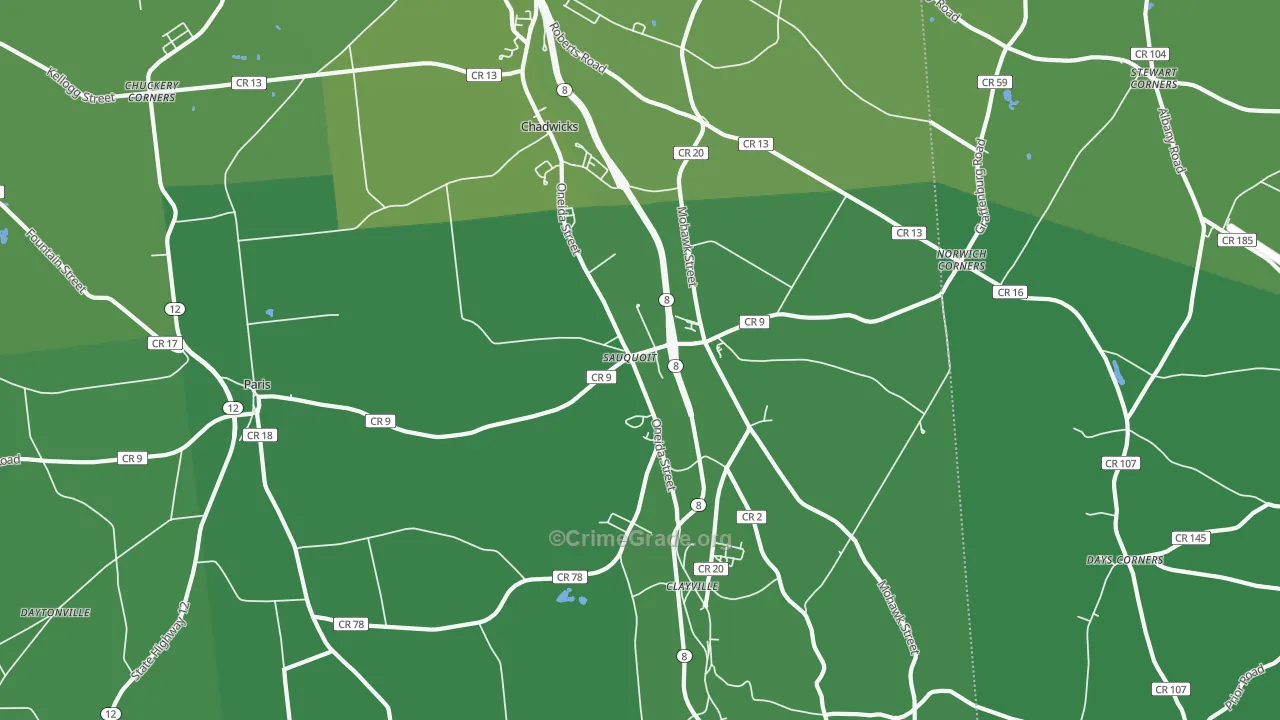 13456, NY Map of Vehicle Theft Rates