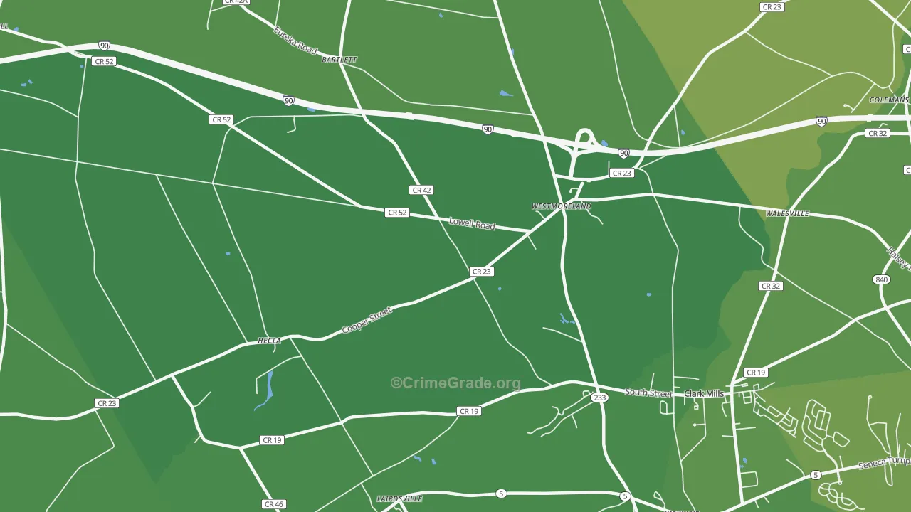13490, NY Map of Vehicle Theft Rates