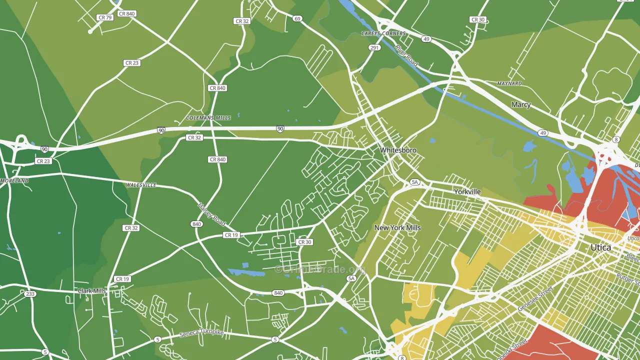 13492, NY Map of Vehicle Theft Rates
