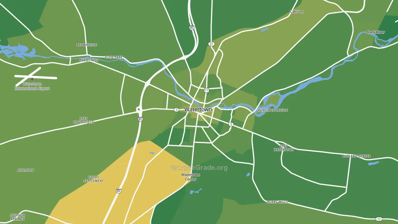 13601, NY Map of Vehicle Theft Rates