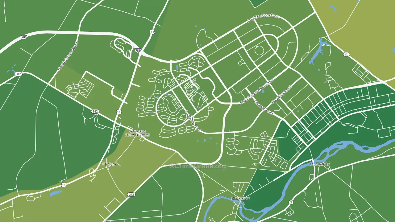 13603, NY Map of Vehicle Theft Rates