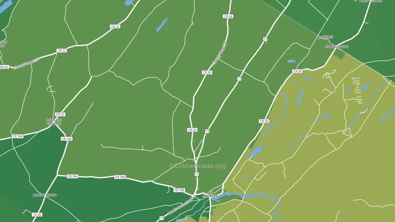 13608, NY Map of Vehicle Theft Rates