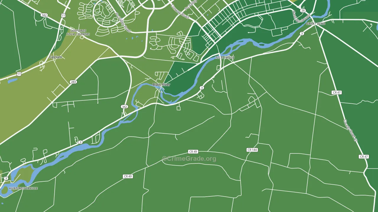 13612, NY Map of Vehicle Theft Rates