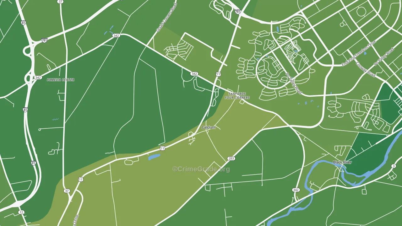 13616, NY Map of Vehicle Theft Rates