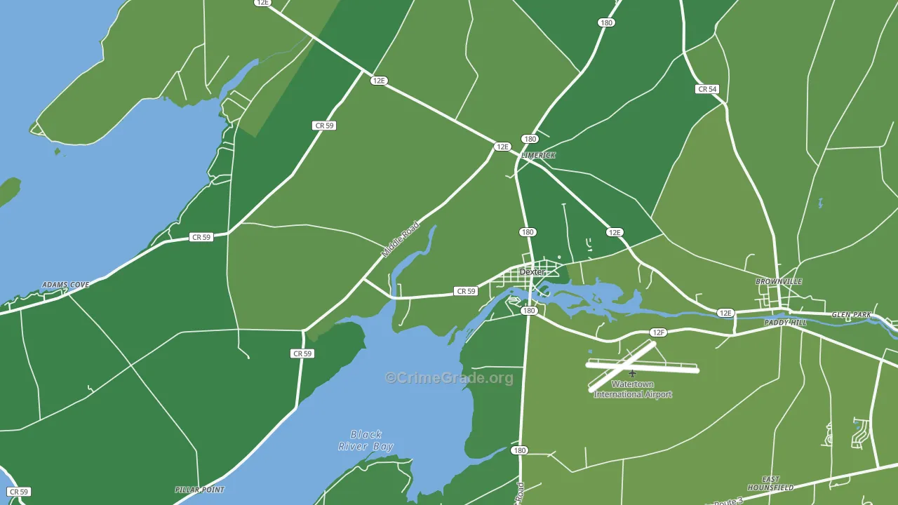 13634, NY Map of Vehicle Theft Rates