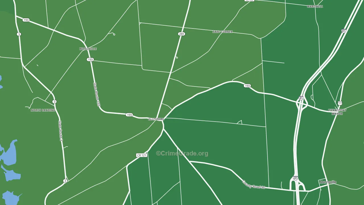 13636, NY Map of Vehicle Theft Rates