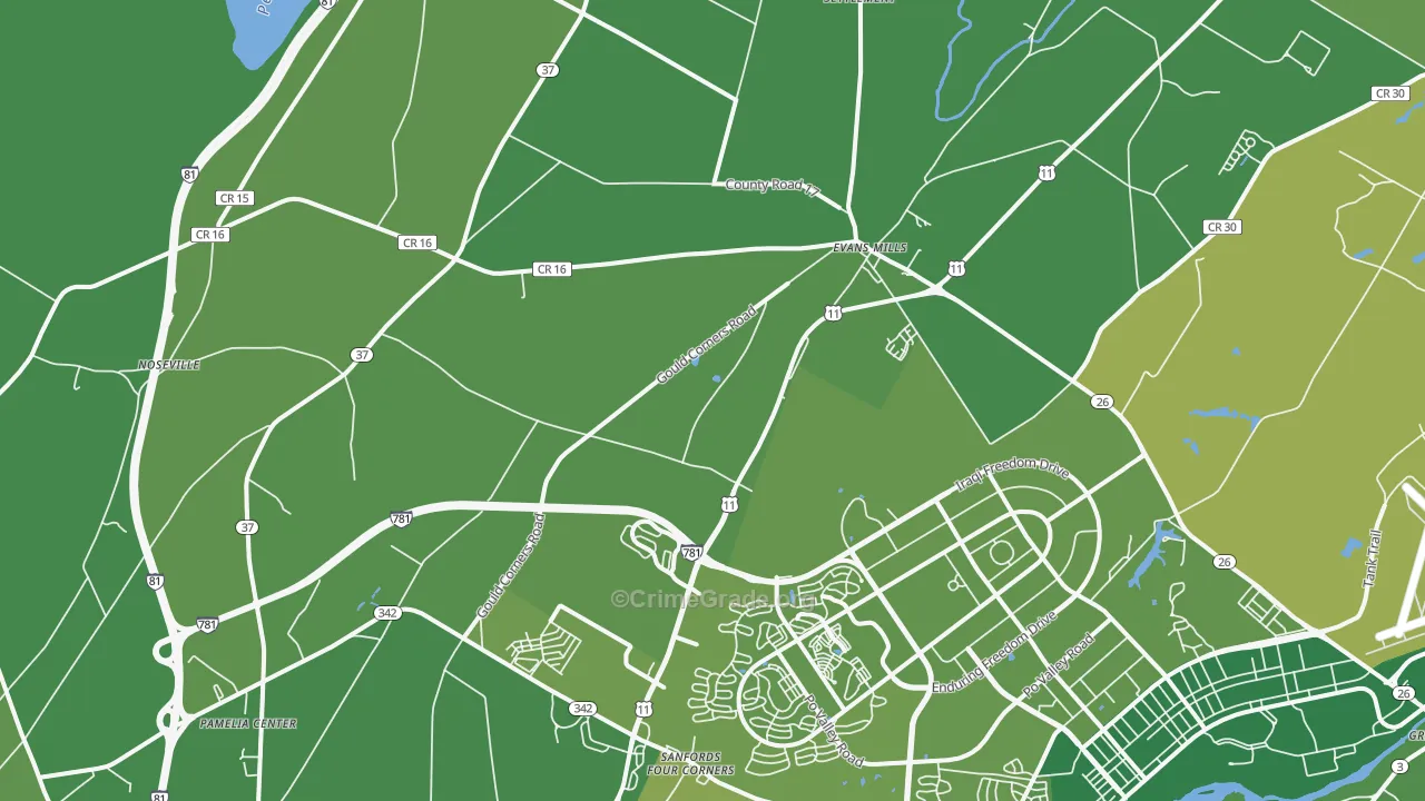 13637, NY Map of Vehicle Theft Rates