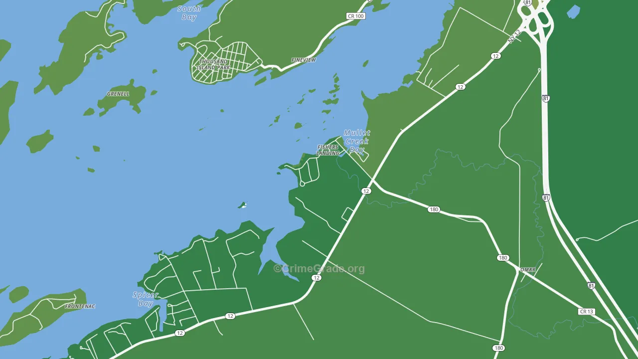 13641, NY Map of Vehicle Theft Rates