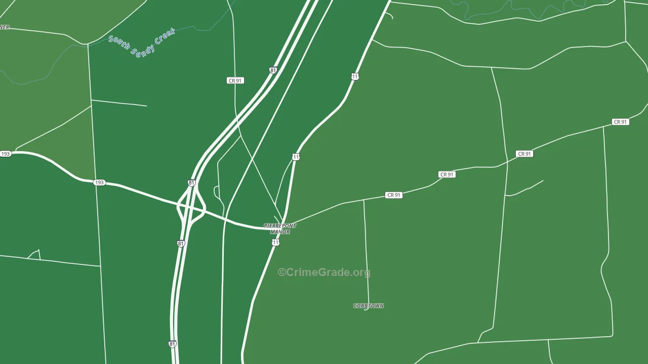 13674, NY Map of Vehicle Theft Rates
