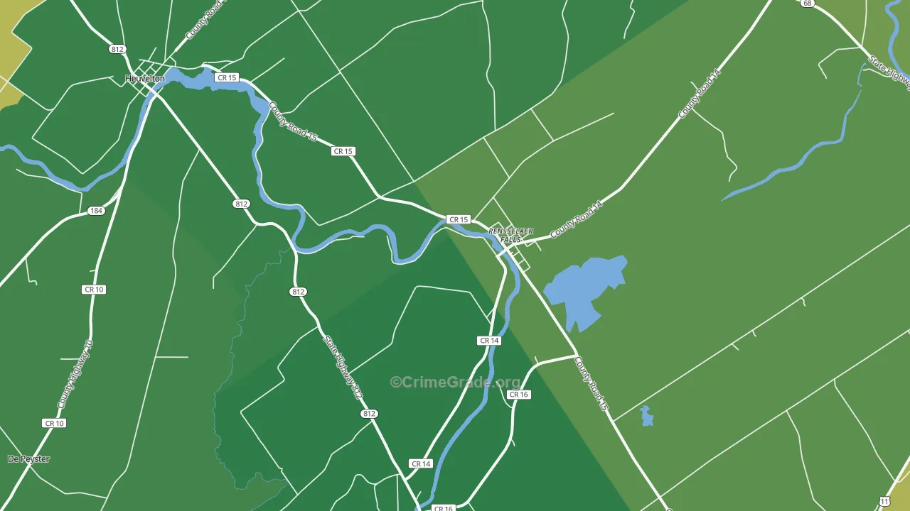 13680, NY Map of Vehicle Theft Rates
