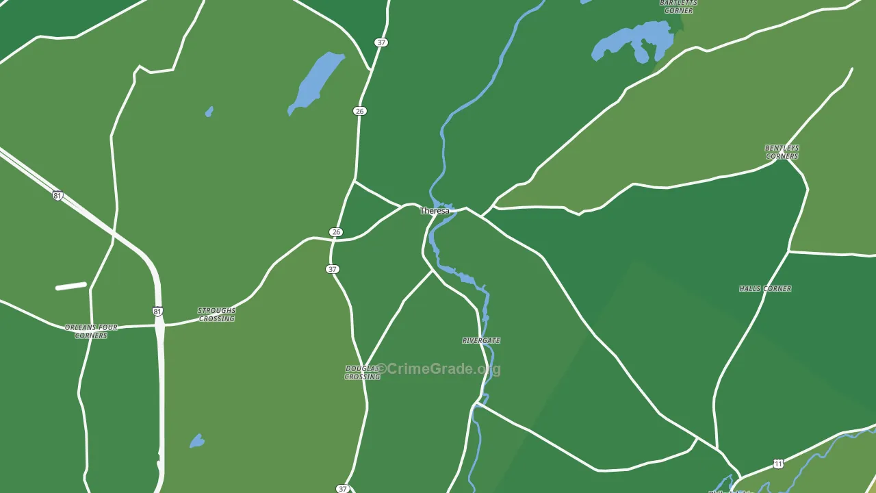 13691, NY Map of Vehicle Theft Rates