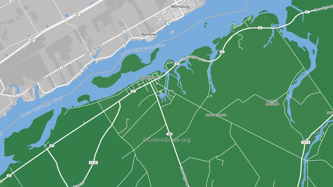 13694, NY Map of Vehicle Theft Rates