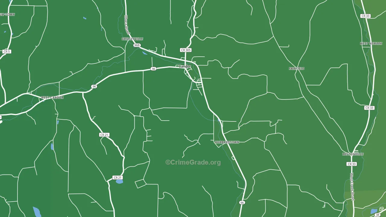 13743, NY Map of Vehicle Theft Rates