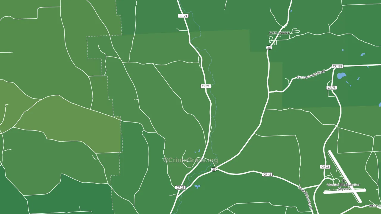 13802, NY Map of Vehicle Theft Rates