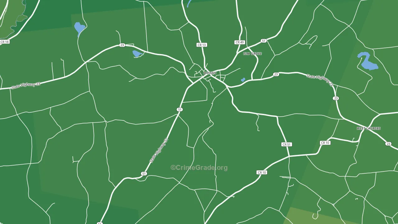 13808, NY Map of Vehicle Theft Rates