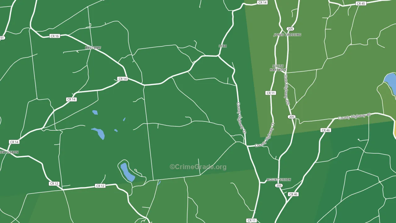 13810, NY Map of Vehicle Theft Rates