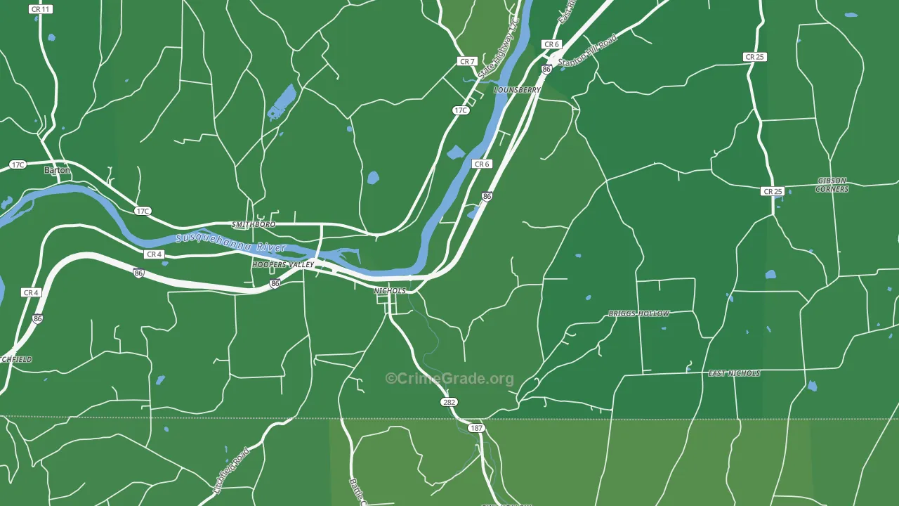 13812, NY Map of Vehicle Theft Rates