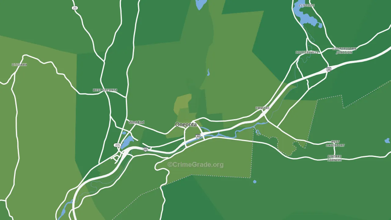 13820, NY Map of Vehicle Theft Rates