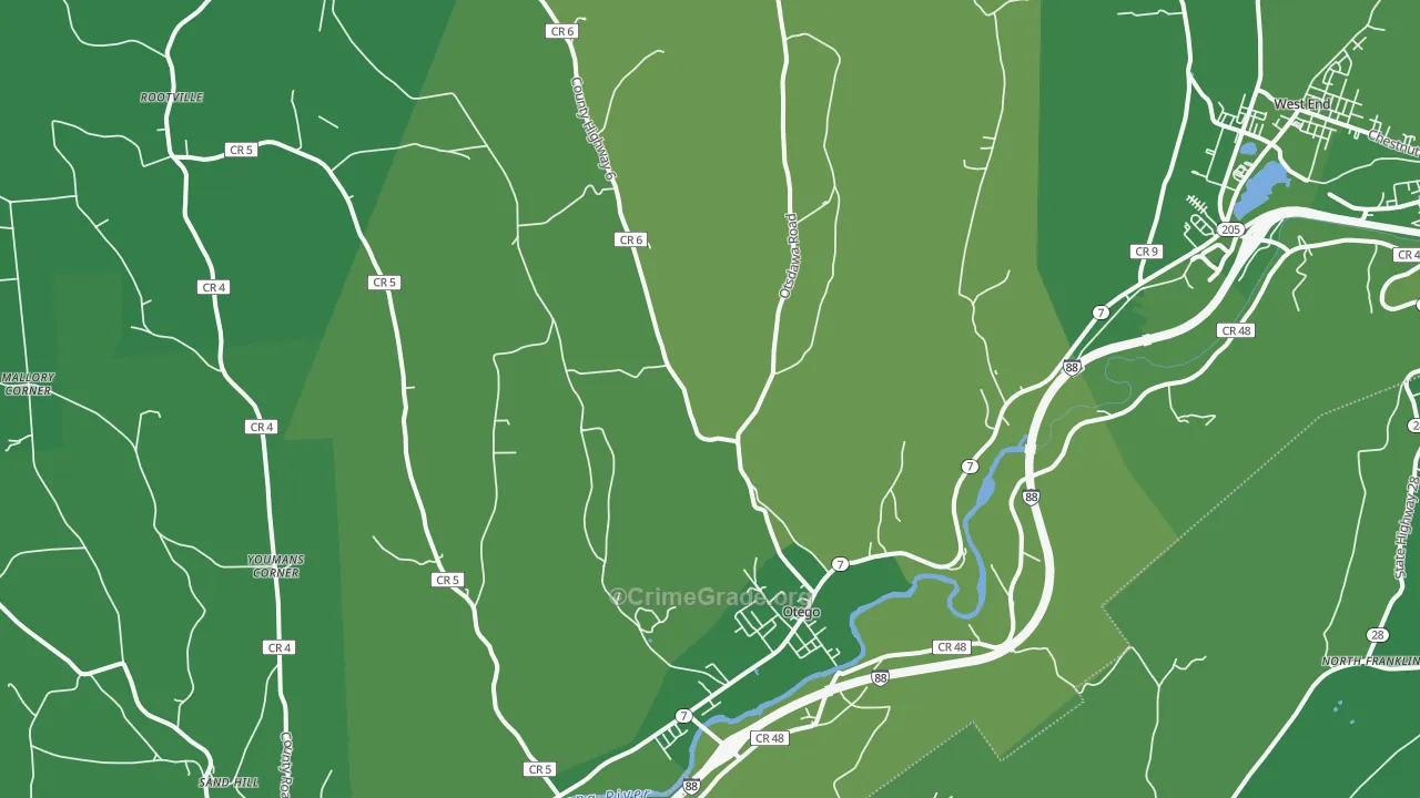 13825, NY Map of Vehicle Theft Rates