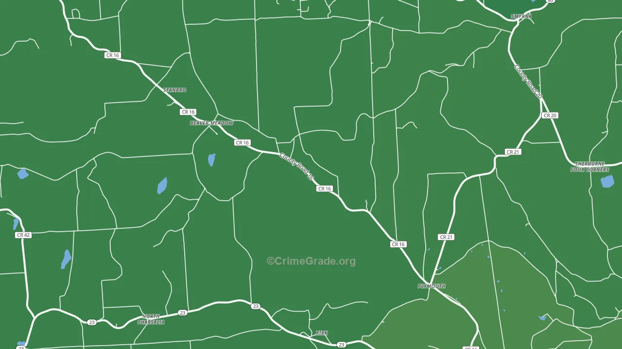13832, NY Map of Vehicle Theft Rates