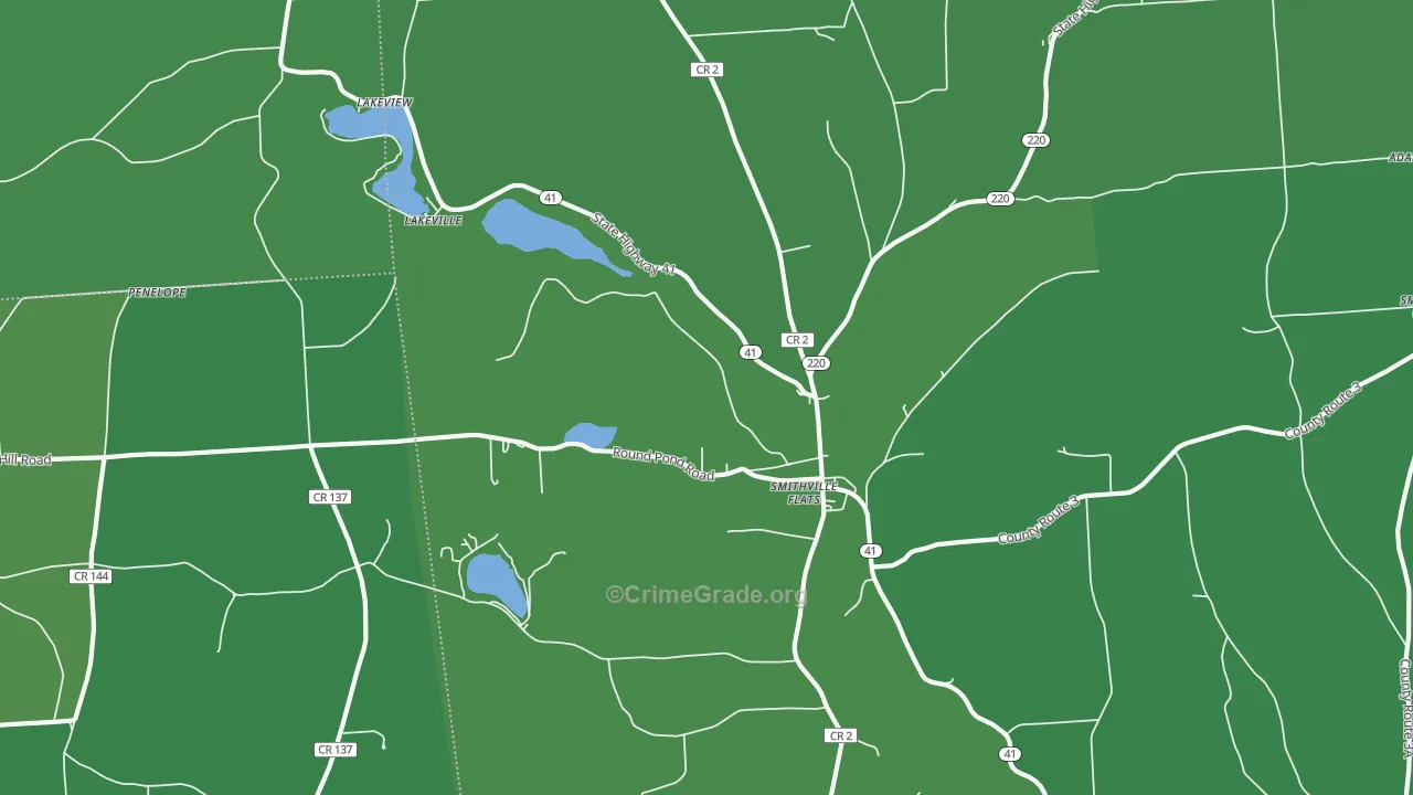 13841, NY Map of Vehicle Theft Rates