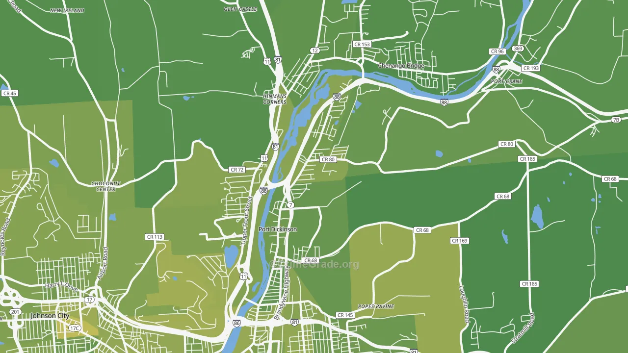 13901, NY Map of Vehicle Theft Rates