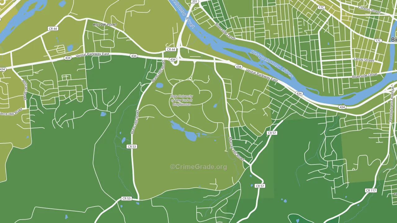 13902, NY Map of Vehicle Theft Rates