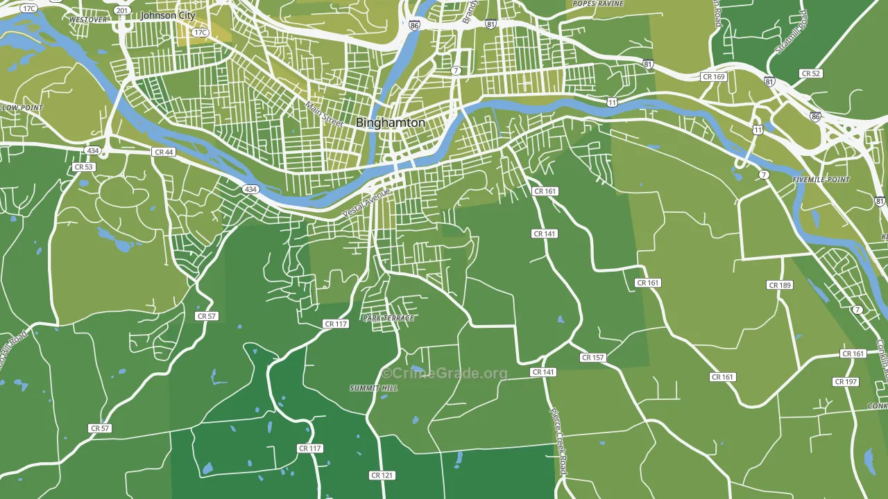 13903, NY Map of Vehicle Theft Rates