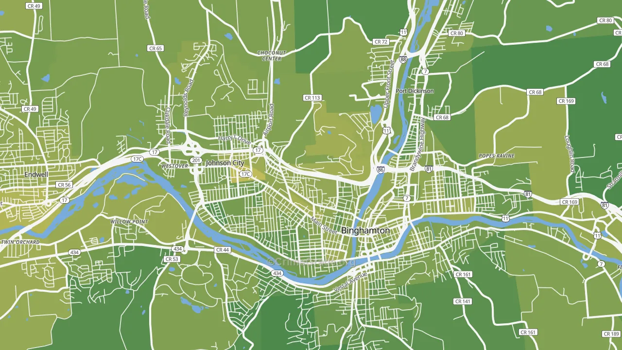 13905, NY Map of Vehicle Theft Rates