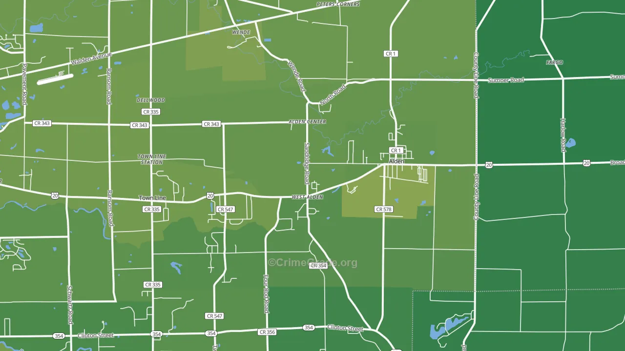 14004, NY Map of Vehicle Theft Rates